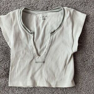 Urban Outfitters Gray Ribbed Crop Top